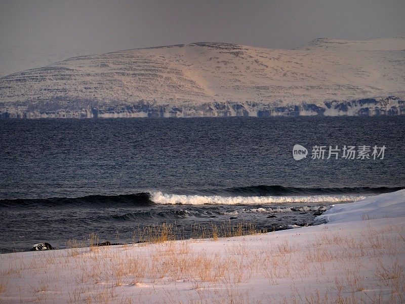 冬季峡湾的波浪- 1